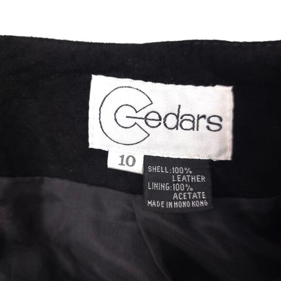 Vintage Cedars Skirt Womens 10 Black Leather Suede High Waist Pencil Midi 80s - Picture 2 of 9